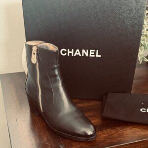 CHANEL Black Ankle Boot